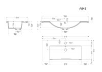 Waschtisch PORTUS 80cm weiß hochglanz (SlimLine)