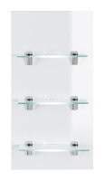 Wandregal VIVA weiß-Hochglanz mit Glasböden und LED-Beleuchtung