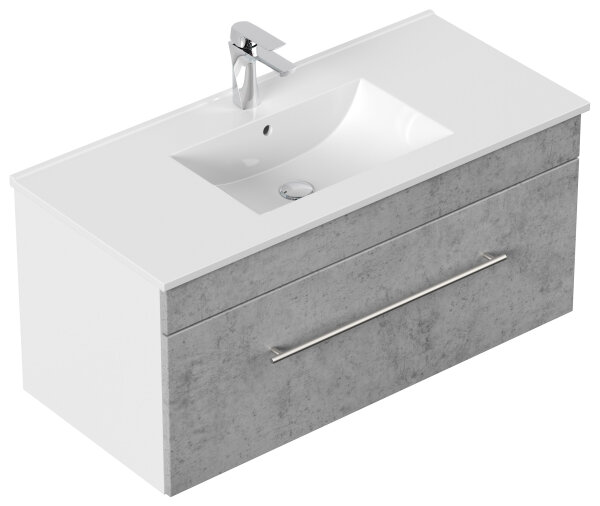 Waschplatz VIVA 100cm weiss/Beton-Optik