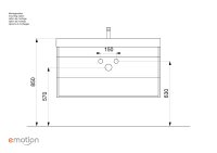 Waschplatz LUNA 100,5cm Beton-Optik