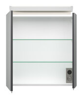 Spiegelschrank 60cm anthrazit seidenglanz mit Design LED-Lampe