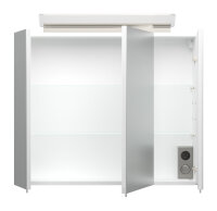 Spiegelschrank 75cm weiß hochglanz mit Design LED-Lampe