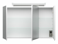 Spiegelschrank 100cm weiß hochglanz mit Design LED-Lampe