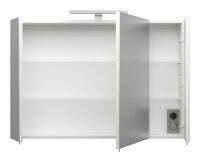Spiegelschrank HOMELINE 90cm weiß Hochglanz mit LED-Beleuchtung
