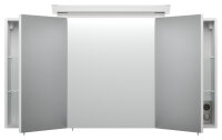 Spiegelschrank 120cm weiß hochglanz mit Design LED-Lampe