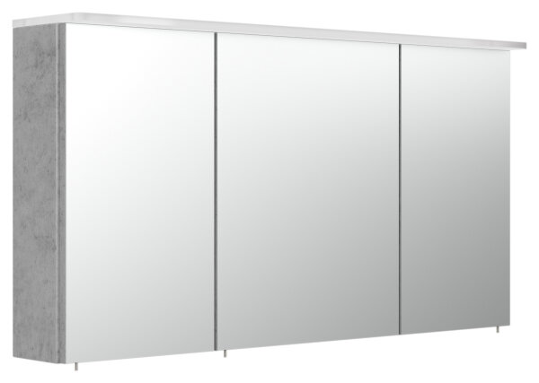 Spiegelschrank 120cm Beton-Optik mit LED-Acrylglaslampe