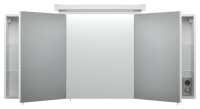 Spiegelschrank 140cm weiß hochglanz mit Design LED-Lampe