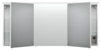 Spiegelschrank 140cm weiß hochglanz mit LED-Acrylglaslampe