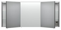 Spiegelschrank 140cm anthrazit seidenglanz mit LED-Acrylglaslampe