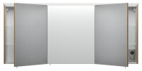 Spiegelschrank 140cm Eiche hell mit LED-Acrylglaslampe