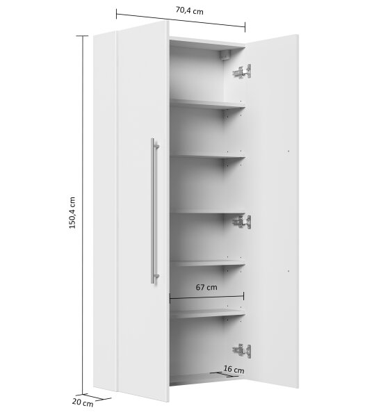Hochschrank KAPEA XL 70,4x150x20 cm Eiche hell 299,90 €
