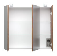 Spiegelschrank Walnuss-Nb. 70cm mit LED-Beleuchtung