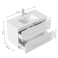 Waschtisch HOMELINE 91cm weiß hochglanz