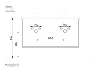 Doppel-Waschtisch HOMELINE 120cm weiß hochglanz