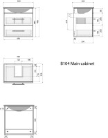 Waschtisch PORTUS 50cm weiß hochglanz (SlimLine)