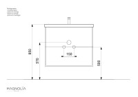 Waschtisch PORTUS 50cm weiß hochglanz (SlimLine)