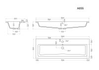 Waschtisch PORTUS 100cm weiß hochglanz (SlimLine)