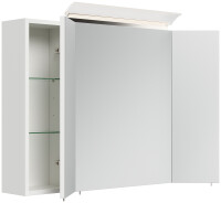 Spiegelschrank 90cm weiß hochglanz mit LED-Beleuchtung