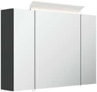Spiegelschrank 90cm Grafit SoftTouch mit LED-Beleuchtung