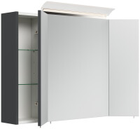Spiegelschrank 90cm Grafit SoftTouch mit LED-Beleuchtung