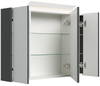 Spiegelschrank 90cm Grafit SoftTouch mit LED-Beleuchtung