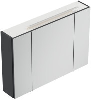 Spiegelschrank 90cm Grafit SoftTouch mit LED-Beleuchtung