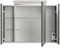 Spiegelschrank 90cm Grafit SoftTouch mit LED-Beleuchtung