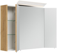 Spiegelschrank 90cm Eiche gold mit LED-Beleuchtung