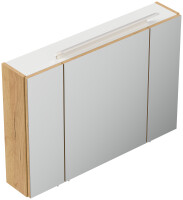 Spiegelschrank 90cm Eiche gold mit LED-Beleuchtung