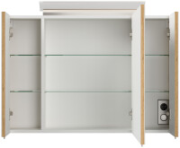 Spiegelschrank 90cm Eiche gold mit LED-Beleuchtung