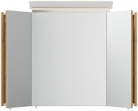 Spiegelschrank 90cm Eiche gold mit LED-Beleuchtung