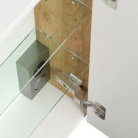 Spiegelschrank 90cm Eiche gold mit LED-Beleuchtung