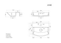 Waschtisch CUBI SlimLine 40cm weiß hochglanz