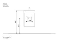Waschtisch CUBI SlimLine 40cm Eiche gold