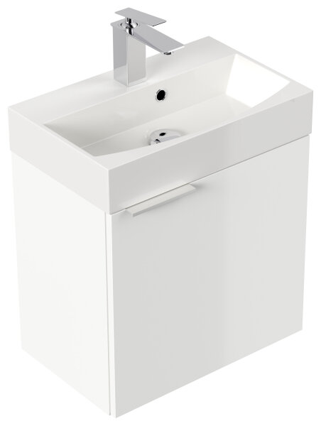 Waschtisch CUBI SlimLine 50cm weiß hochglanz