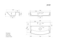 Waschtisch CUBI SlimLine 50cm weiß hochglanz