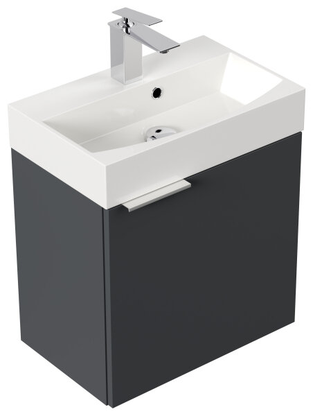 Waschtisch CUBI SlimLine 50cm Grafit SoftTouch