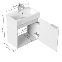 Waschtisch CUBI SlimLine 50cm Grafit SoftTouch