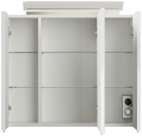 Spiegelschrank 75cm weiß hochglanz mit LED-Beleuchtung