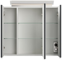 Spiegelschrank 75cm Grafit SoftTouch mit LED-Beleuchtung