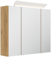 Spiegelschrank 75cm Eiche gold mit LED-Beleuchtung