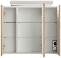 Spiegelschrank 75cm Eiche gold mit LED-Beleuchtung