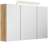 Spiegelschrank 100cm Eiche gold mit LED-Beleuchtung