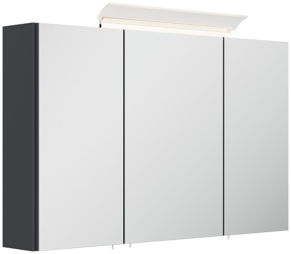 Spiegelschrank 120cm Grafit SoftTouch mit LED-Beleuchtung