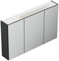 Spiegelschrank 120cm Grafit SoftTouch mit LED-Beleuchtung