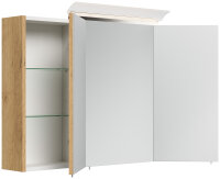 Spiegelschrank 120cm Eiche gold mit LED-Beleuchtung