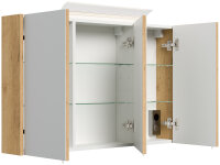 Spiegelschrank 120cm Eiche gold mit LED-Beleuchtung