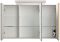 Spiegelschrank 120cm Eiche gold mit LED-Beleuchtung