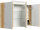 Spiegelschrank 120cm Eiche gold mit LED-Beleuchtung