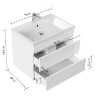 Waschtisch FELLINI 70cm weiß hochglanz